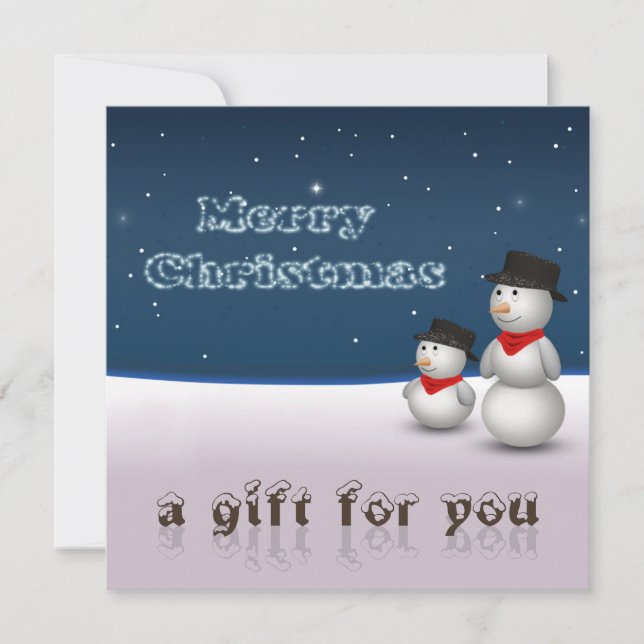 Cute Snögubbars Constellation Gift Certificate (Framsida)