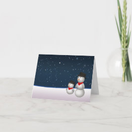 Cute Snögubbars Constellation Helgkort