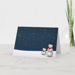 Cute Snögubbars Constellation Helgkort