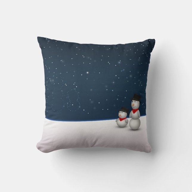 Cute Snögubbars Constellation Kudde (Framsida)