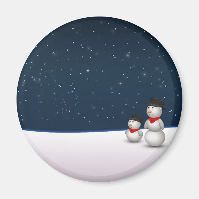Cute Snögubbars Constellation Magnet (Framsidan)