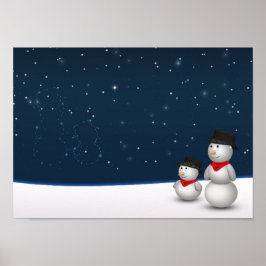 Cute Snögubbars Constellation Poster