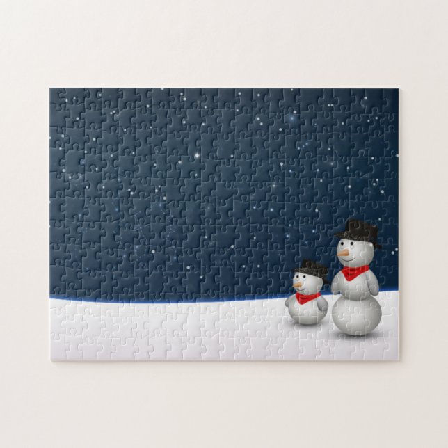 Cute Snögubbars Constellation Pussel (Horisontell)