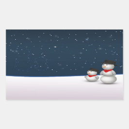 Cute Snögubbars Constellation Rektangulärt Klistermärke