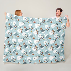 Cute Snögubbars Fleece Blanket