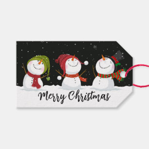 Cute Snögubbars Gift-Märkre Presentetikett