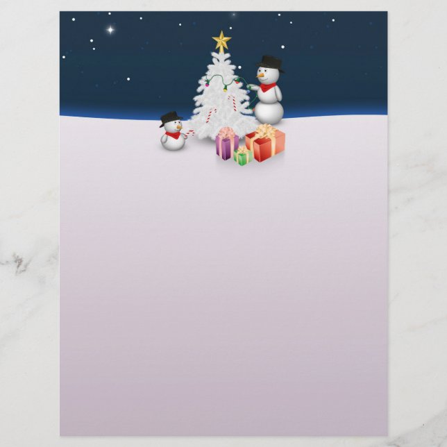 Cute Snögubbars med Julgran (Framsida)