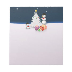 Cute Snögubbars med Julgran Anteckningsblock