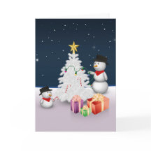 Cute Snögubbars med Julgran