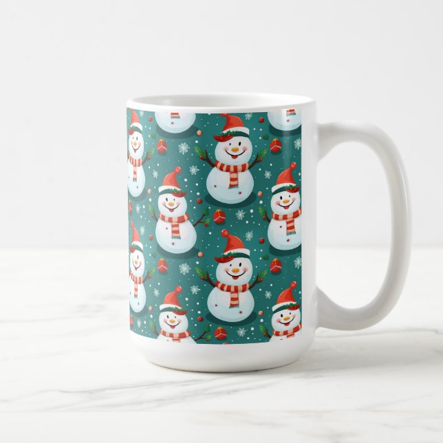 Cute Snögubbars med Julgran Kaffemugg (Höger)
