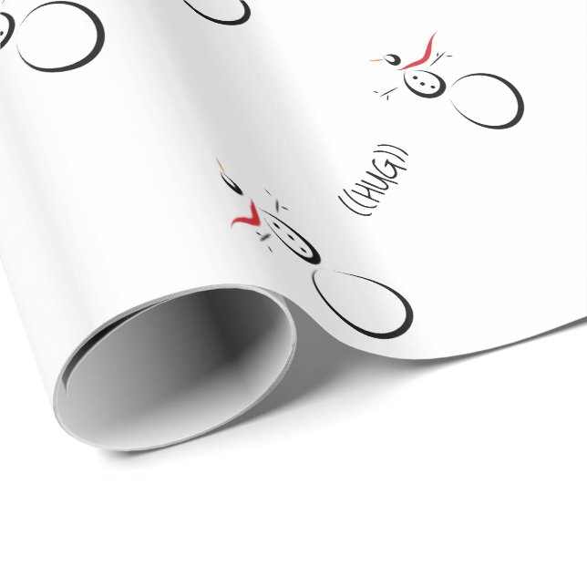 CUTE SNÖGUBBARS Text Hug Presentpapper (Rullad Hörn)