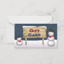 Cute Snögubbars with Gift Card Wooden Sign