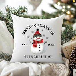 Cute Snögubbe Anpassningsbar jul Kudde