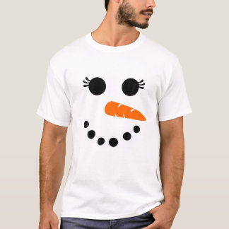 Cute Snögubbe Ansikte för kvinnliga flickor Eyelas T Shirt