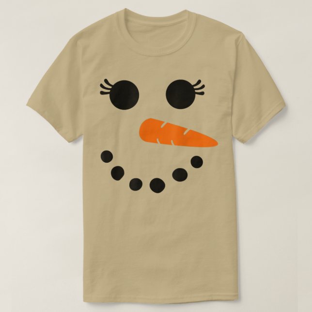 Cute Snögubbe Ansikte för kvinnliga flickor Eyelas T Shirt (Design framsida)