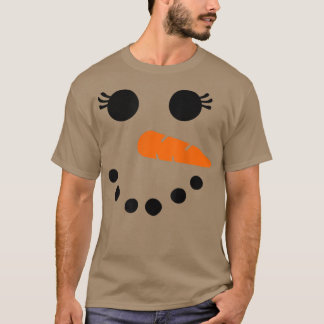 Cute Snögubbe Ansikte för kvinnliga flickor Eyelas T Shirt
