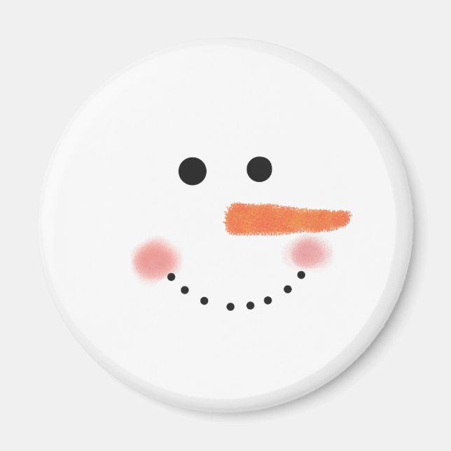 Cute Snögubbe Ansikte Magnet (Framsidan)