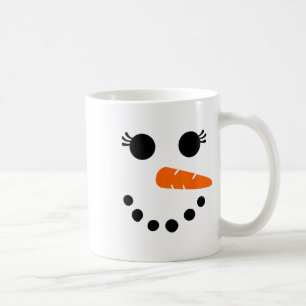 Cute Snögubbe Ansikte Shirt for Women Girls Eyelas Kaffemugg