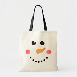 Cute Snögubbe Ansikte Tygkasse
