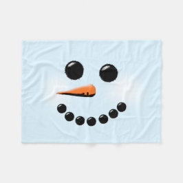 Cute Snögubbe Ansikte Winter Helgdag Julafton Fleecefilt