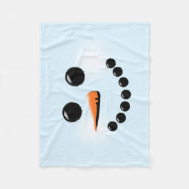 Cute Snögubbe Ansikte Winter Helgdag Julafton Fleecefilt