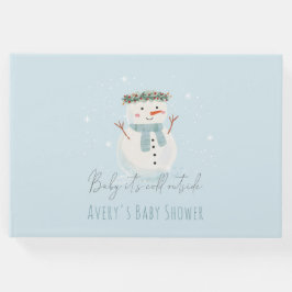Cute Snögubbe Baby Det är Kall utanför babyskabink Gästböcker