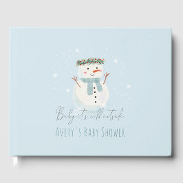 Cute Snögubbe Baby Det är Kall utanför babyskabink Gästböcker