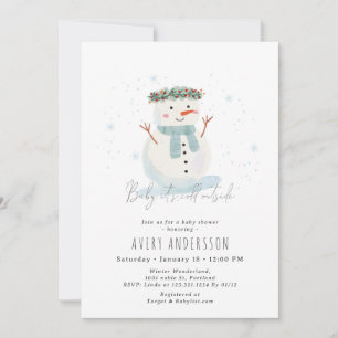Cute Snögubbe Baby Det är Kall utanför babyskabink Inbjudningar