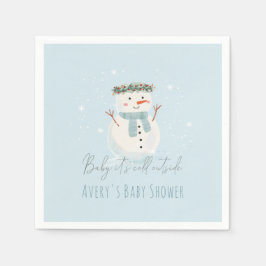 Cute Snögubbe Baby Det är Kall utanför babyskabink Pappersservett