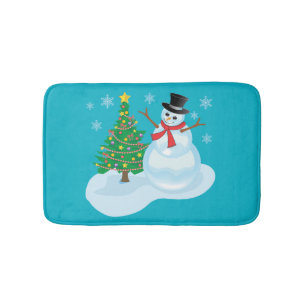 Cute Snögubbe Badrumsmatta