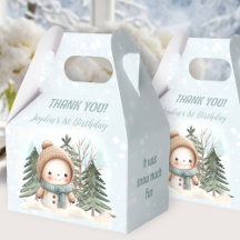 Cute Snögubbe Blue Winter 1:a födelsedag - förmåns