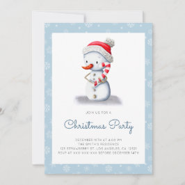 Cute Snögubbe Candy cane jul Party Inbjudningar