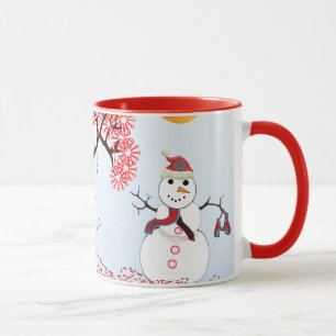 Cute Snögubbe Candy cane Träd Mugg
