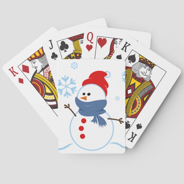 Cute Snögubbe Deck of Cards Kortlek (Baksidan)