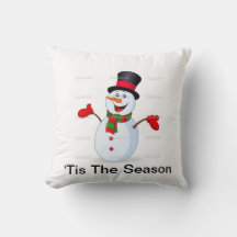 Cute snögubbe dekorativ kudde