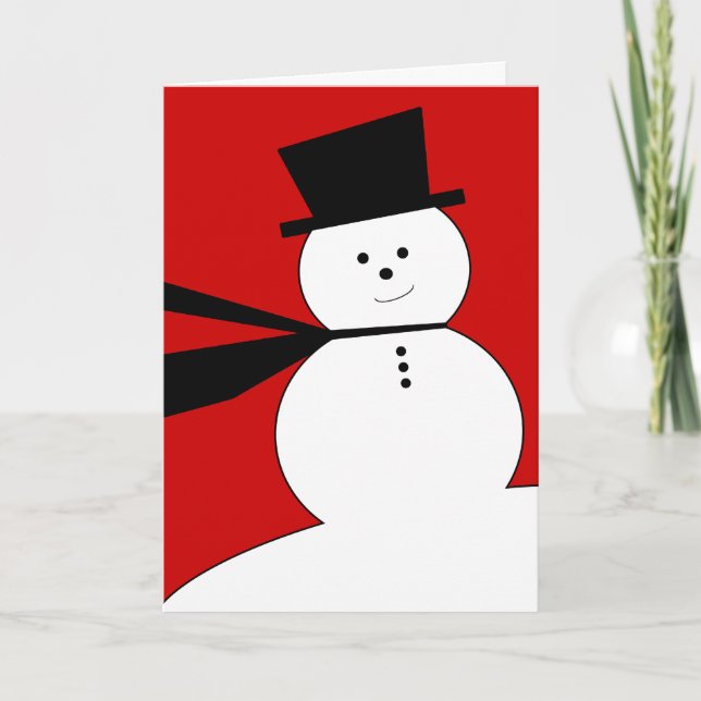 Cute Snögubbe Glad helg Card (Framsida)