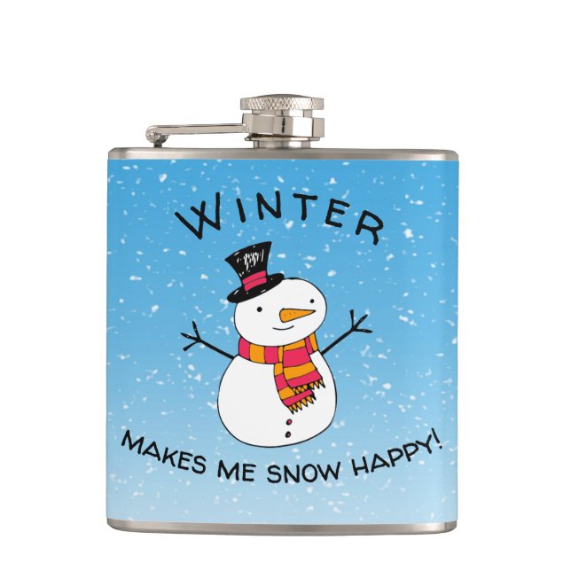 Cute Snögubbe gör mig Snö Lycklig! Pillar Ca Fickplunta (Framsidan)