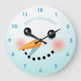 Cute Snögubbe Head med Rosy Cheeks Rund Klocka