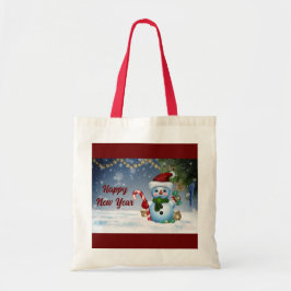 Cute Snögubbe Helgdag Tote Bag Tygkasse
