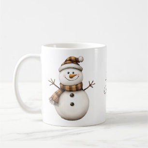 Cute Snögubbe i Brown Play Scarf Coffee Mugg