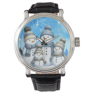 Cute snögubbe i snö armbandsur