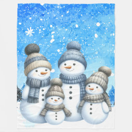 Cute snögubbe i snö fleecefilt