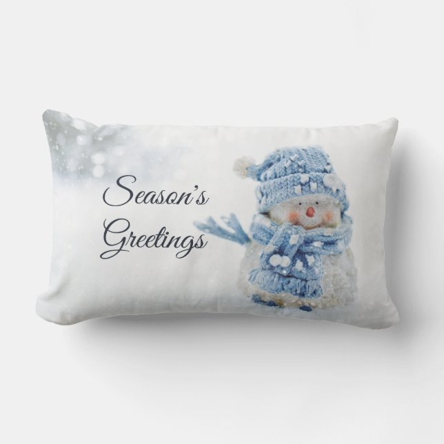 Cute Snögubbe i vinterfotografijul Lumbarkudde (Framsida)