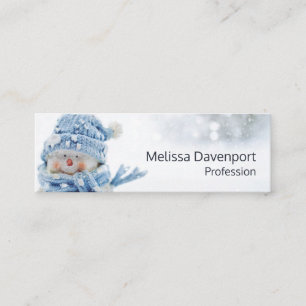 Cute Snögubbe i vinterfotografijul Mini Visitkort