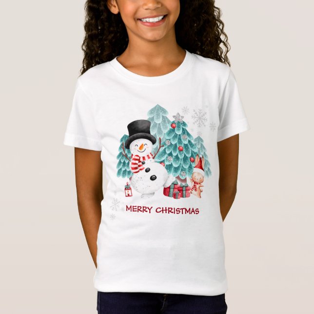 Cute Snögubbe jul Kids' T-Shirt (Framsida)