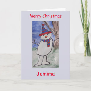 Cute Snögubbe jul Kort