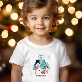Cute Snögubbe, julafton Namn T Shirt