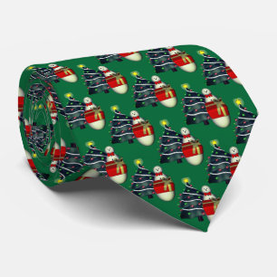 Cute Snögubbe Julgran Helgdag Slips