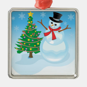 Cute Snögubbe Julgransprydnad Metall