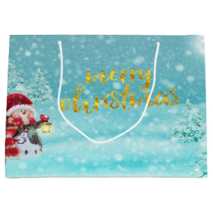 Cute Snögubbe, julklapp, Gräs Träd Helgdag